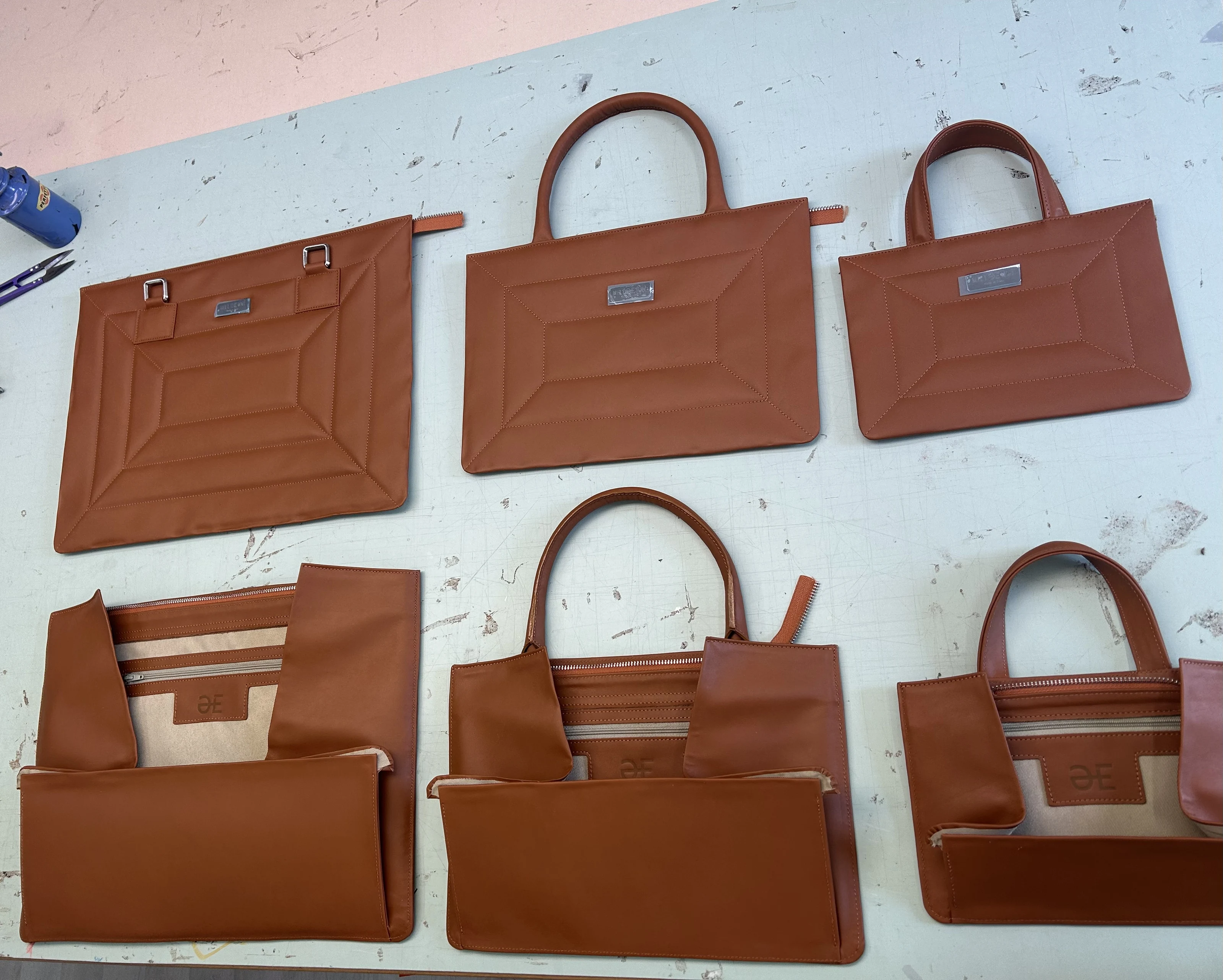 Leather takes shape on the workbench.